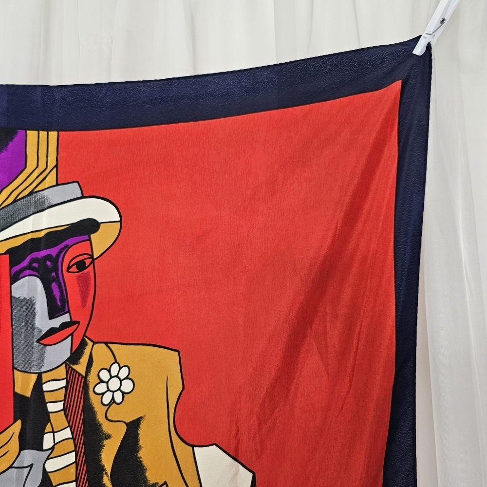 Vintage Picasso Square Scarf Abstract Cubism - Picture 3 of 7